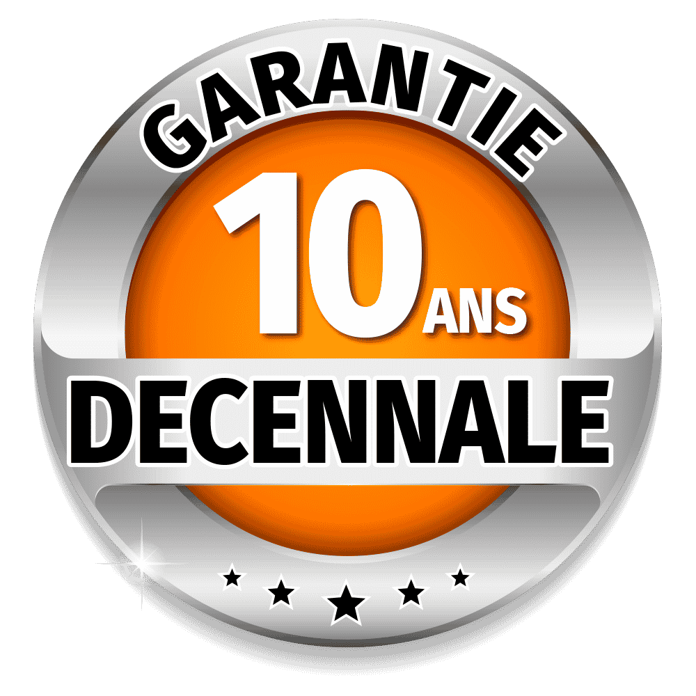 Rénovation d'intérieure - Pictogramme Garantie Décennale 10 ans - Gage de qualité, une entreprise de rénovation d'intérieure fiable - un lien vers l'attestation d'assurance est crée